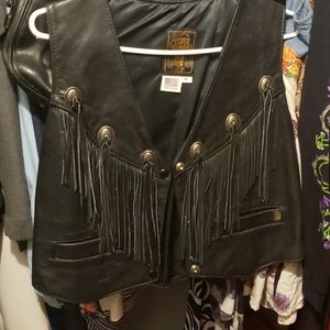 Vintage Gypsy leather motorcycle vest